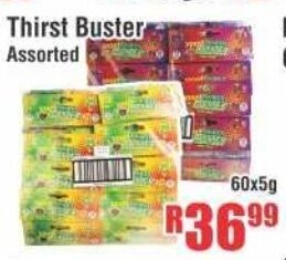 Devland Cash And Carry Thirst Buster Assorted 60x5g offer