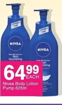 Save Nivea Body Lotion Pump 625ml offer