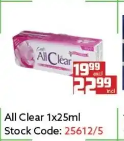 Africa Cash and Carry All Clear 1x25ml offer