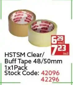 Africa Cash and Carry HSTSM Clear/ Buff Tape 48/50mm 1x1Pack offer