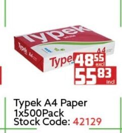 Typek A4 Paper 1x500Pack