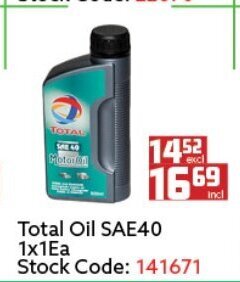 Africa Cash and Carry Total Oil SAE40 1x1ea offer