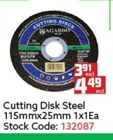 Africa Cash and Carry Cutting Disk Steel 115mmx25mm 1x1ea offer