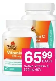 Save Nativa Vitamin C 500mg 60's offer