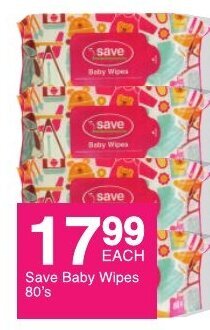 Save Save Baby Wipes 80's offer
