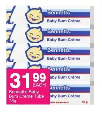 Save Bennett's Baby Bum Creme Tube 75g offer