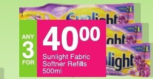 Save Sunlight Fabric Softner Refills 500ml offer