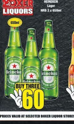 Boxer Heineken beer 3 offer