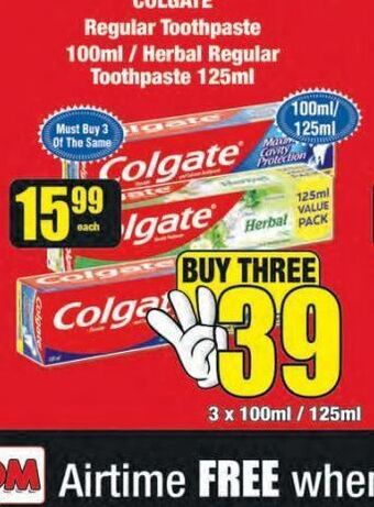 Boxer Colgate toothpaste 3 offer