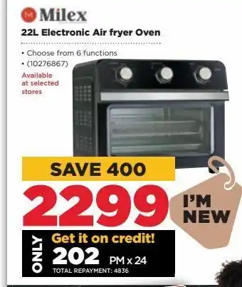 22l electronic air fryer oven