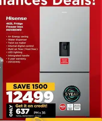 HiFi Corp 436l fridge freezer inox h610bswd offer