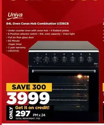 84l oven cora hob combination u336cb