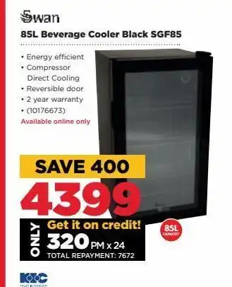 HiFi Corp 85l beverage cooler black sgf85 offer