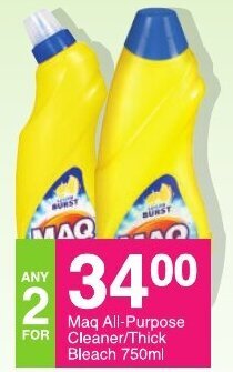 Save Maq All Purpose Cleaner / Thick Bleach 750ml offer