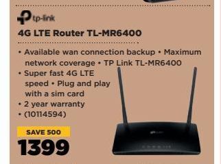 HiFi Corp 4g lte router tl-mr6400 offer