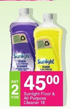 Save Sunlight Floor & All Purpose Cleaner 1lt offer