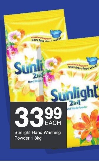 Save Sunlight Hand Washing Powder 1.8kg offer