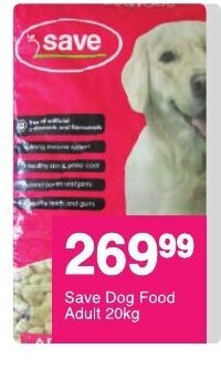 Save Save Dog Food Adult 20kg offer