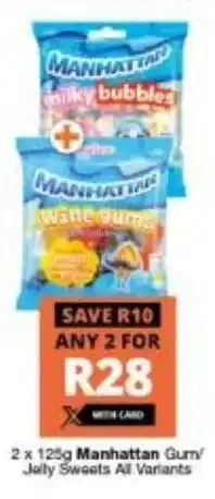 Checkers Manhattan Gum/Jelly Sweets 2 x 125g offer