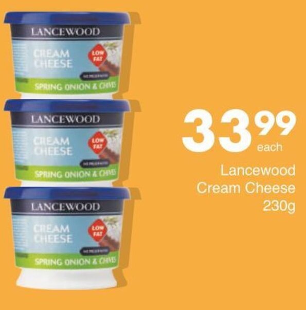 Lancewood Cream Cheese 230g offer at Save