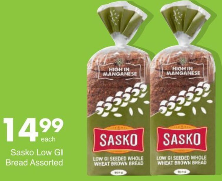 Sasko Low GI Bread Assorted offer at Save