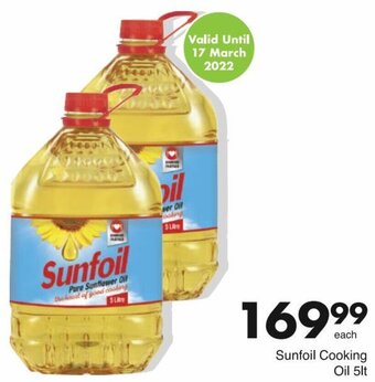 Save Sunfoil Cooking Oil 5lt offer