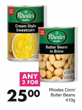 Rhodes Corn/Butter Beans 410g
