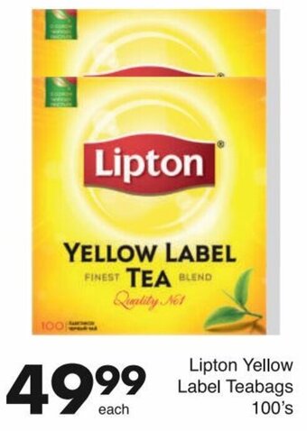 Save Lipton Yellow Label Teabags 100's offer