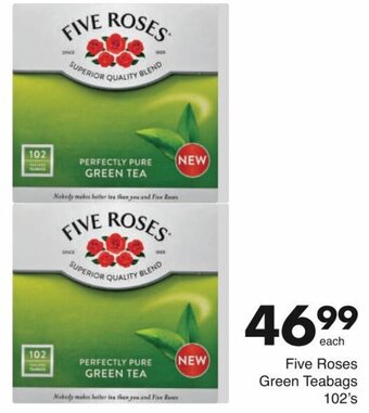 Save Five Roses Green Teabags 102's offer