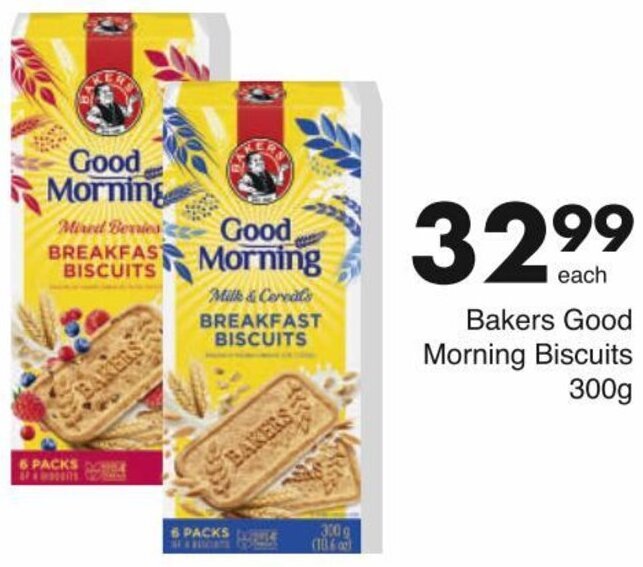 Bakers Good Morning Biscuits 300g offer at Save