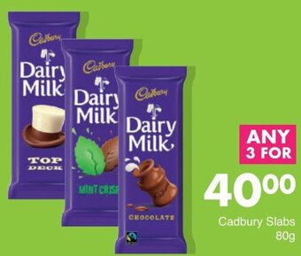 Save Cadbury Slabs 80g offer