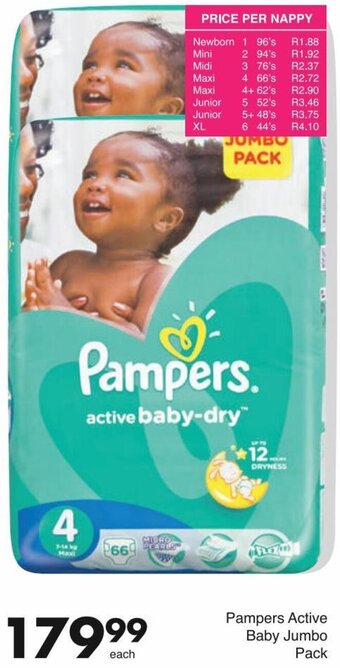Save Pampers Active Baby Jumbo Pack offer