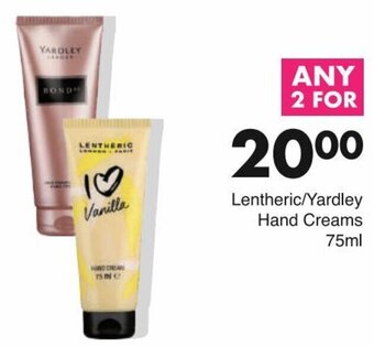 Save Lentheric / Yardley Hand Creams 75ml offer