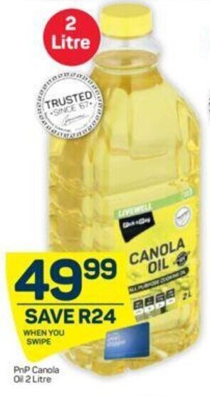 Pick n Pay PnP Canola Oil 2 Litre offer