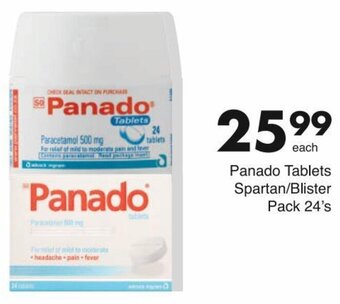 Panado Tablets Spartan/Blister Pack 24's