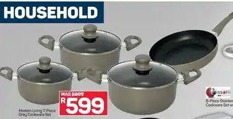 Pick n Pay Modern Living 7-Piece Grey Cookware Set offer