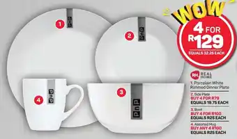 Pick n Pay PnP Porcelain White Rimmed Dinner Plate offer