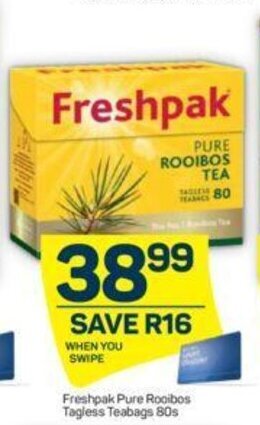 Pick n Pay Freshpak Pure Rooibos Tagless Teabags 80s offer