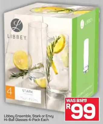 Pick n Pay Libbey Ensemble, Stark or Envy Hi Ball Glasses 4-Pack Each offer