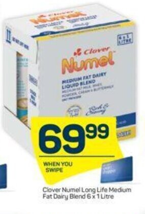 Pick n Pay Clover Numel Long Life Medium Fat Dairy Blend 6x1 Litre offer