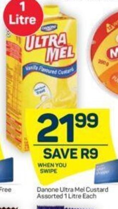 Pick n Pay Danone Ultra Mel Custard Assorted 1 Litre each offer