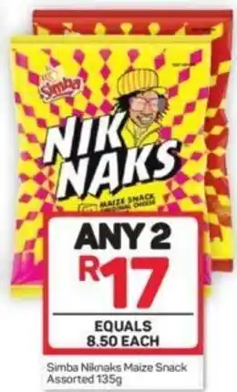 Pick n Pay Simba Niknaks Maize Snack Assorted135g offer