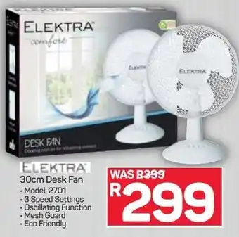 Elektra Desk Fan 30cm