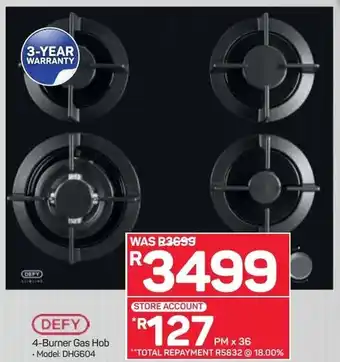 Pick n Pay Defy 4-Burner Gas Hob offer