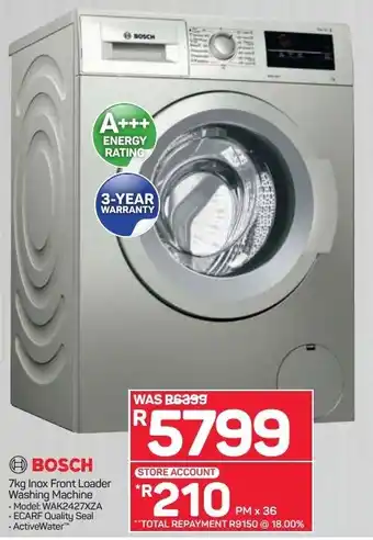 Pick n Pay Bosch Inox Front Loader Washing Machine 7kg offer