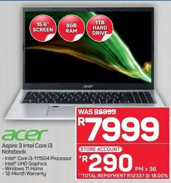 Acer Aspire 3 Intel Core i3 Notebook