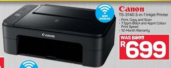 Pick n Pay Canon TS-3140 3-in-1 Inkjet Printer offer
