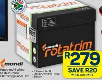 Pick n Pay Mondi Rotatrim A4 White Multi-Purpose Photocopy Paper Box offer