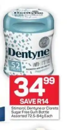 Stimorol, Dentyne or Clorets Sugar Free Gum Bottle Assorted 72.5-84g each