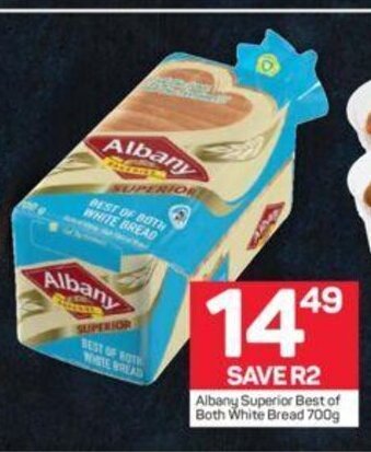 Pick n Pay Albany Superior Best of Both White Bread 700g offer